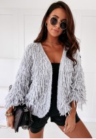 Sweter Kardigan Fringe Grey