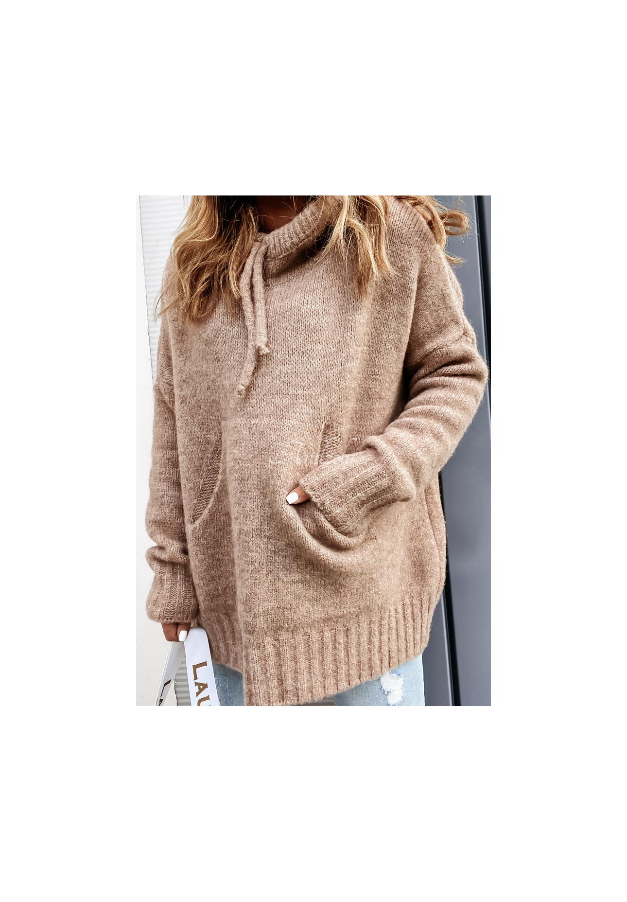 Pulover oversize cu glugă Carra