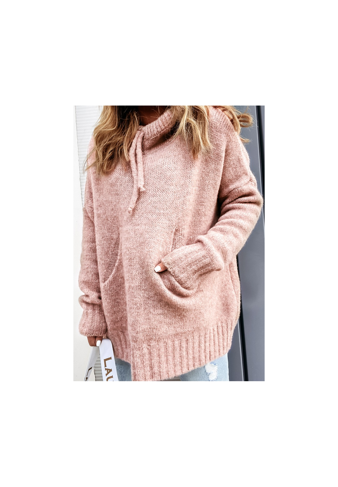 Pulover oversize z kapturem Carra