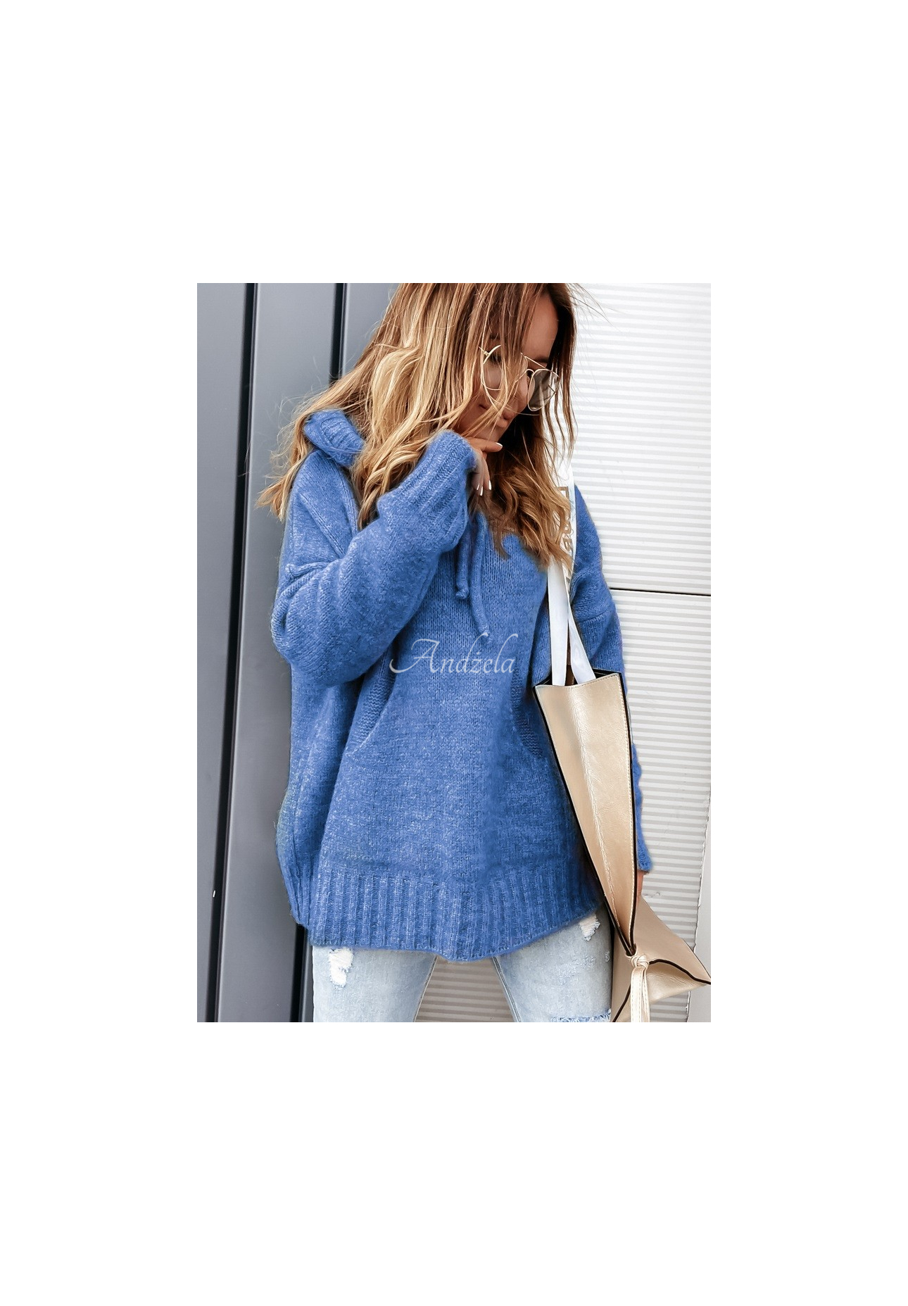 Pulover oversize cu glugă Carra