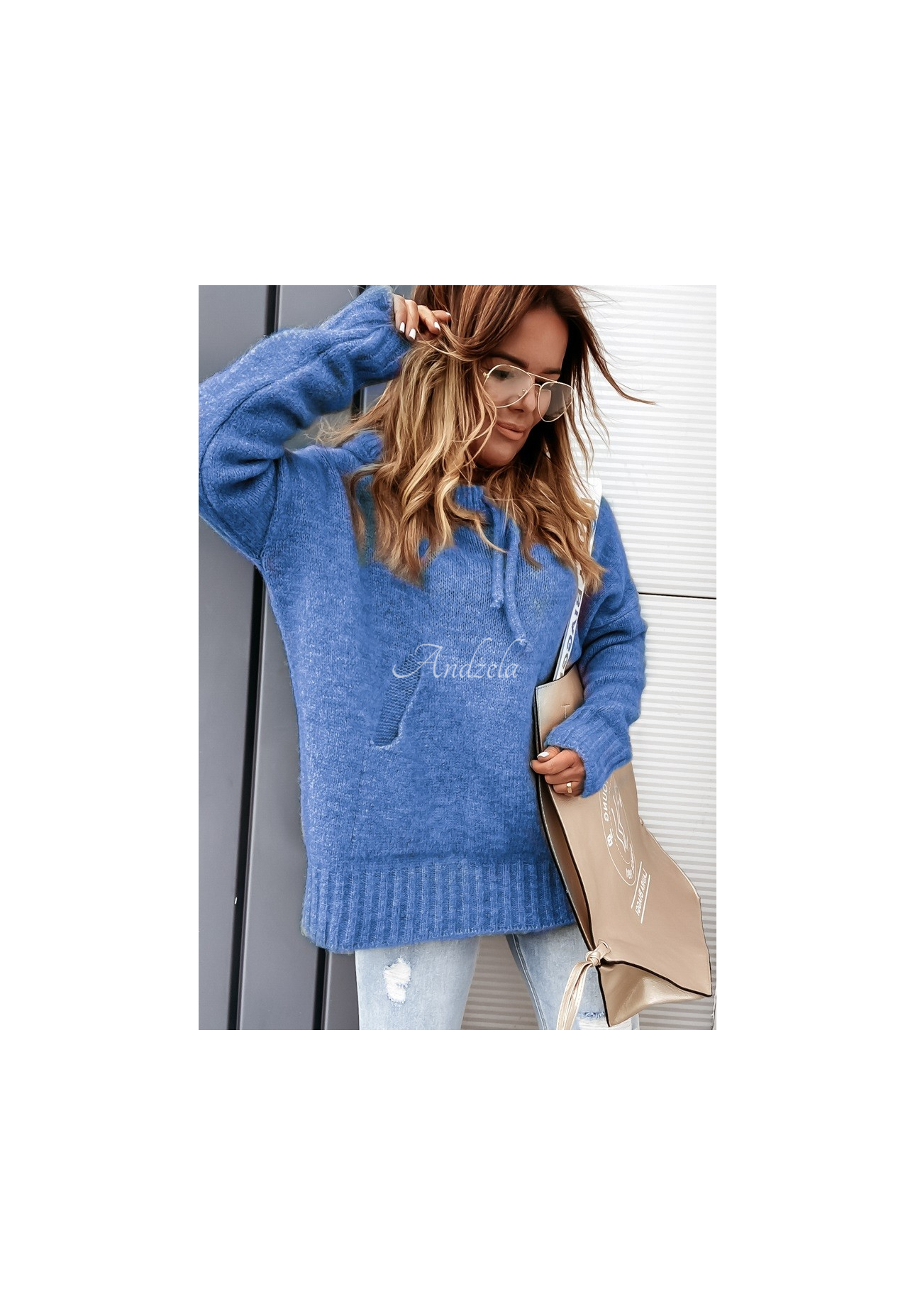 Pulover oversize cu glugă Carra