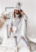 Sweter Ponczo Tarina Grey