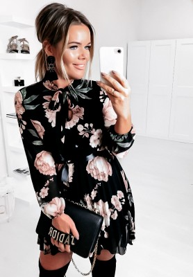 Rochie mini plisată cu model floral Nastie