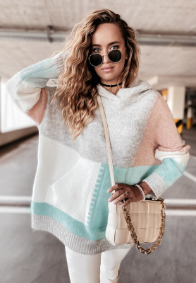 Pulover oversize cu glugă Hamilton de culoare