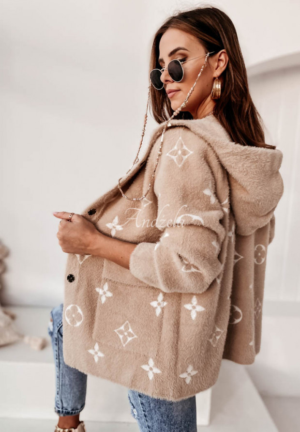 Jachetă scurtă alpaca cu imprimeuri Santrelle