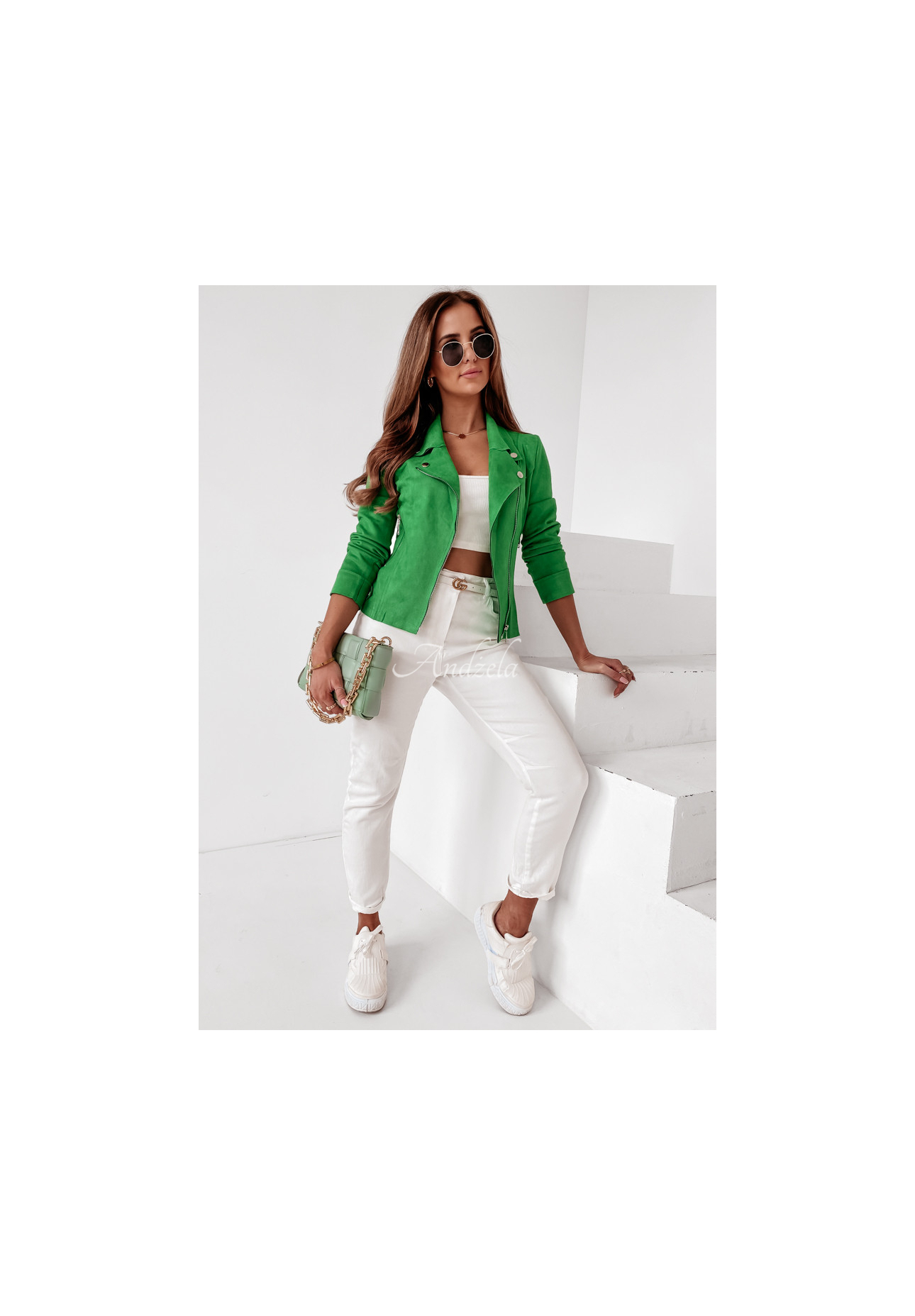 Geacă biker din imitație de piele întoarsă Savage