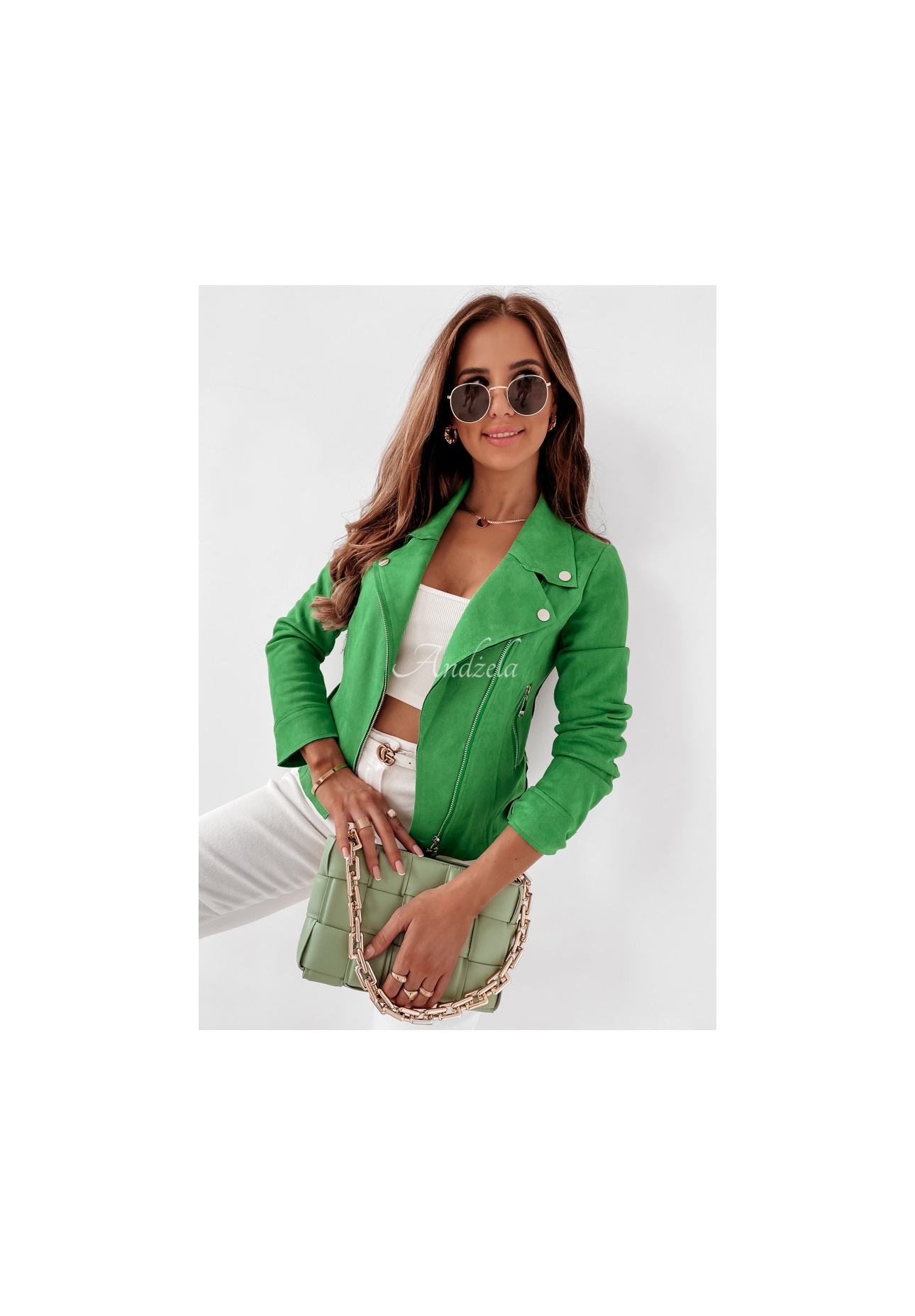 Geacă biker din imitație de piele întoarsă Savage