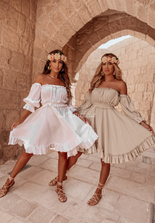Rochie spaniolă din muselină cu volănașe Malta