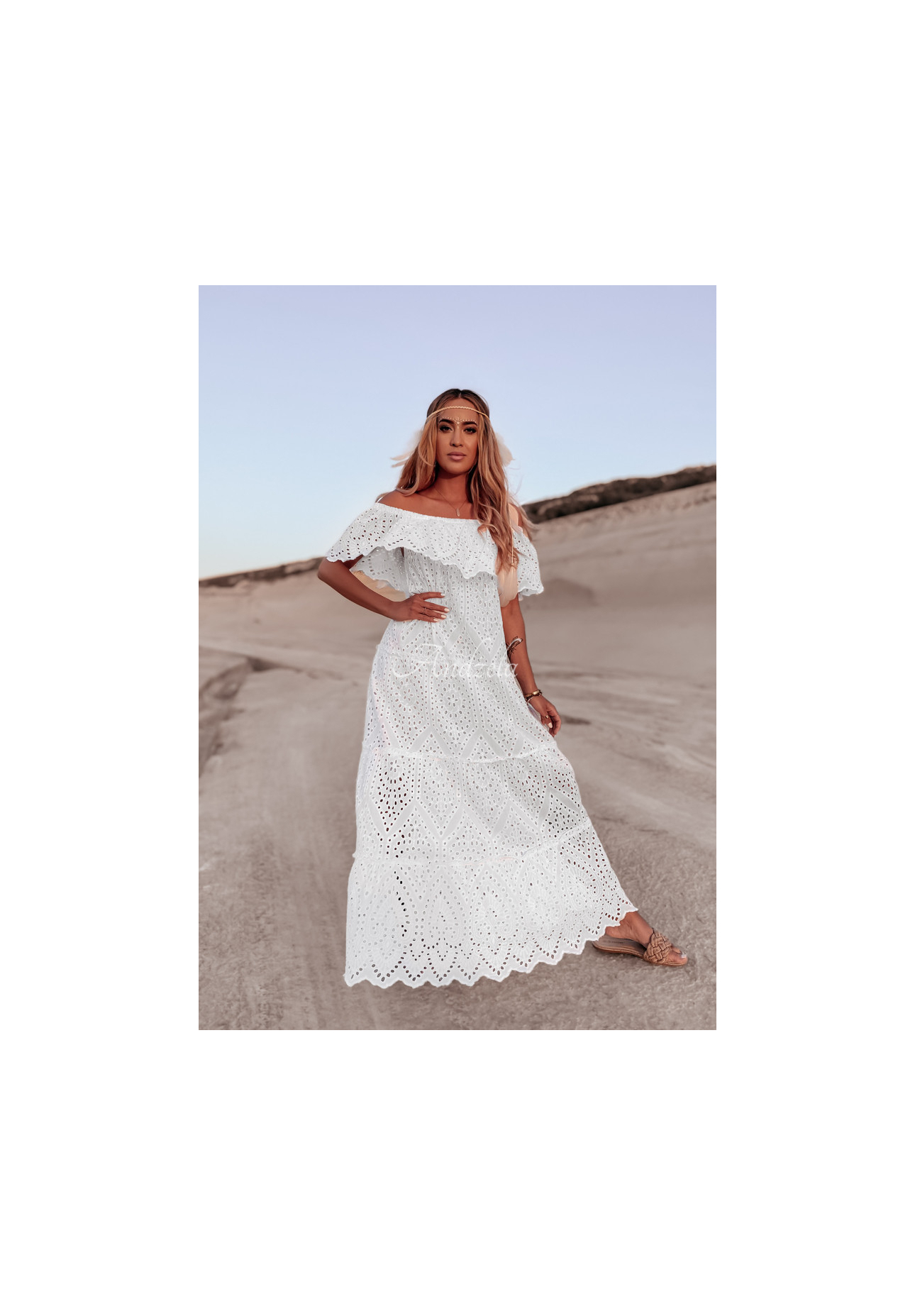 Rochie spaniolă boho Volteres cu model ajurat