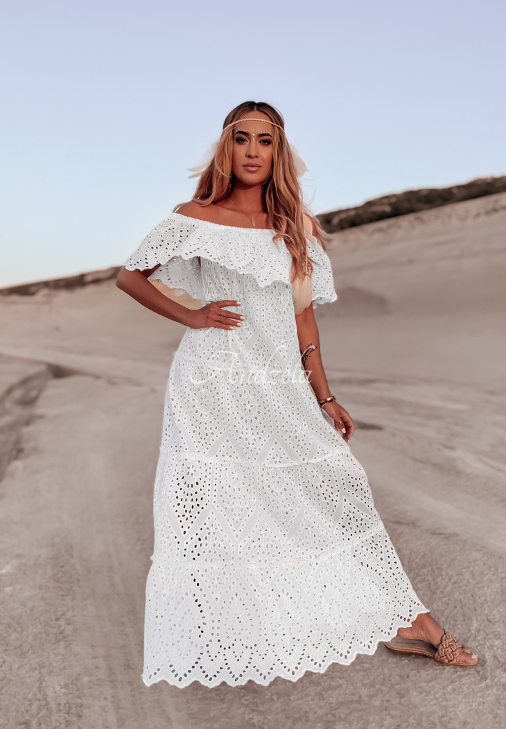 Rochie spaniolă boho Volteres cu model ajurat