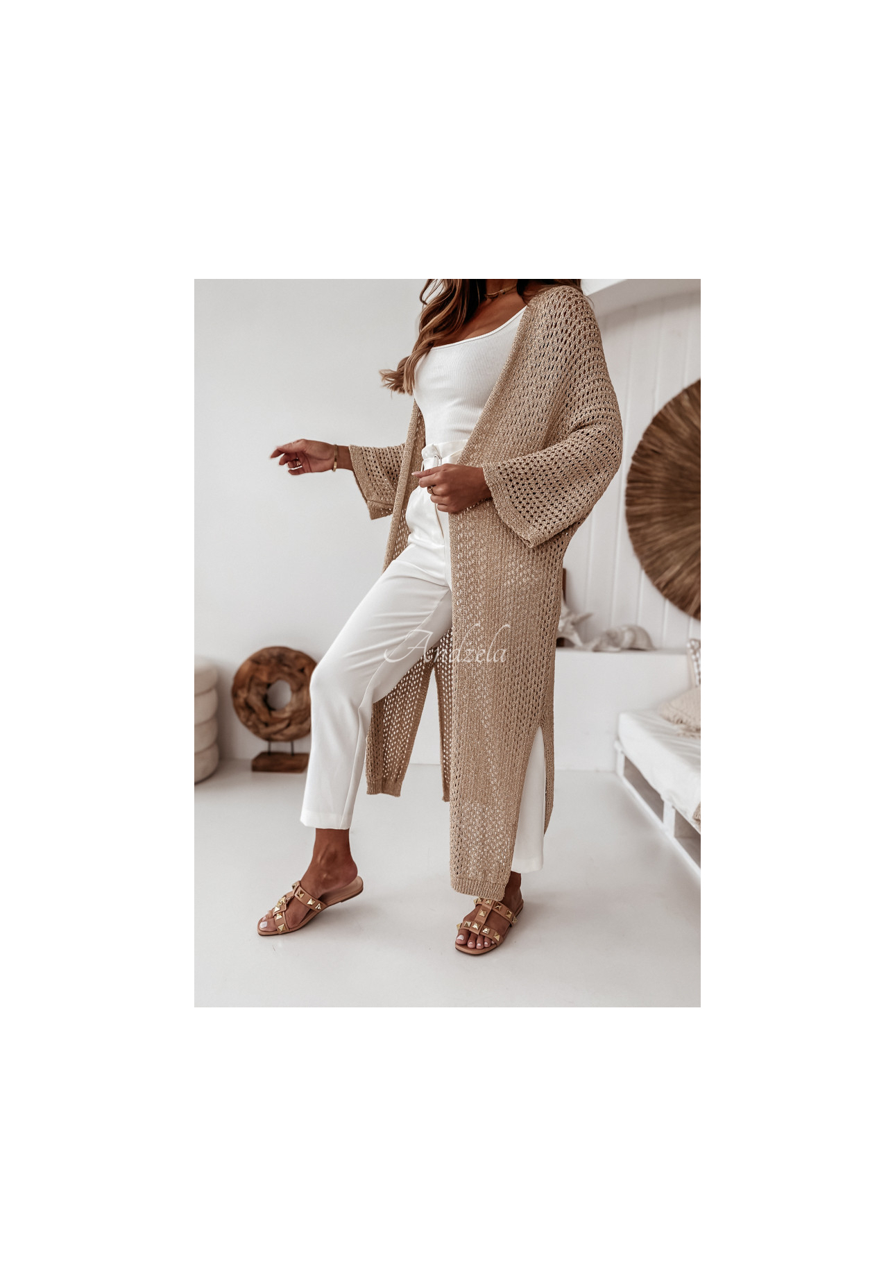 Cardigan lung împletit decorativ Giulio