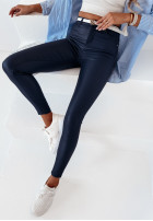 Pantaloni  Imitatie Piele  Rebel ciemnogranatowe