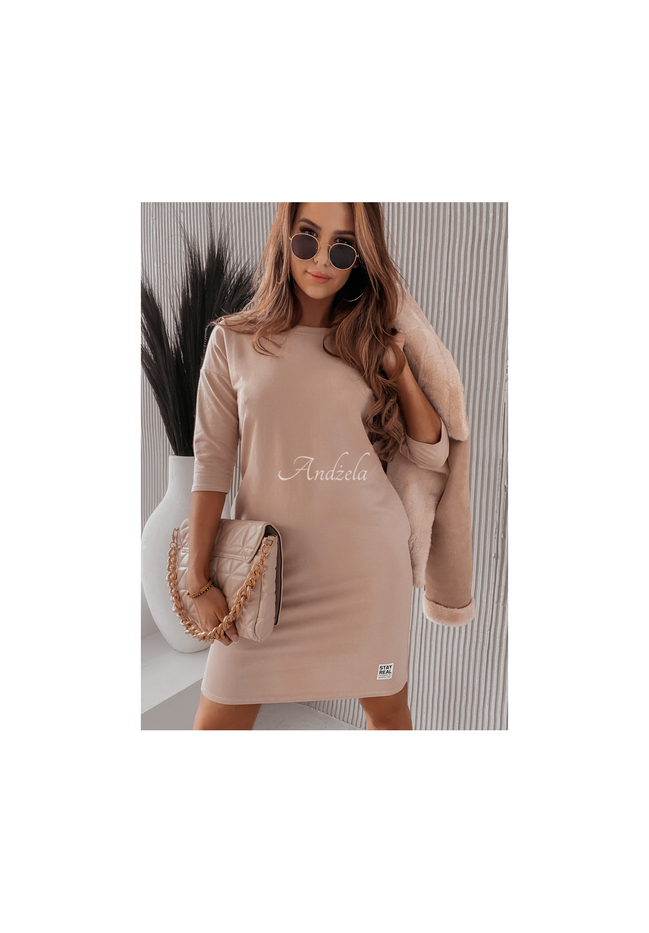 Rochie tunică Stay Real cu buzunare