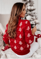 Świąteczny Pulover  cu model Magic Time roșu