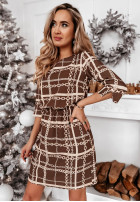 Rochie  mini cu model Prudence ciocolatie