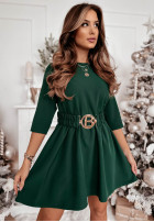 Rochie  z paskiem Beatrice verde sticlă