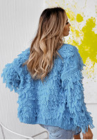 Pulover  Cardigan Fringe Blue