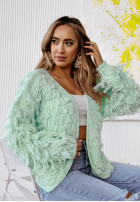 Sweter Kardigan Fringe Light Mint