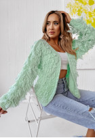 Sweter Kardigan Fringe Light Mint