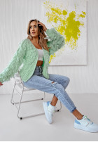 Sweter Kardigan Fringe Light Mint