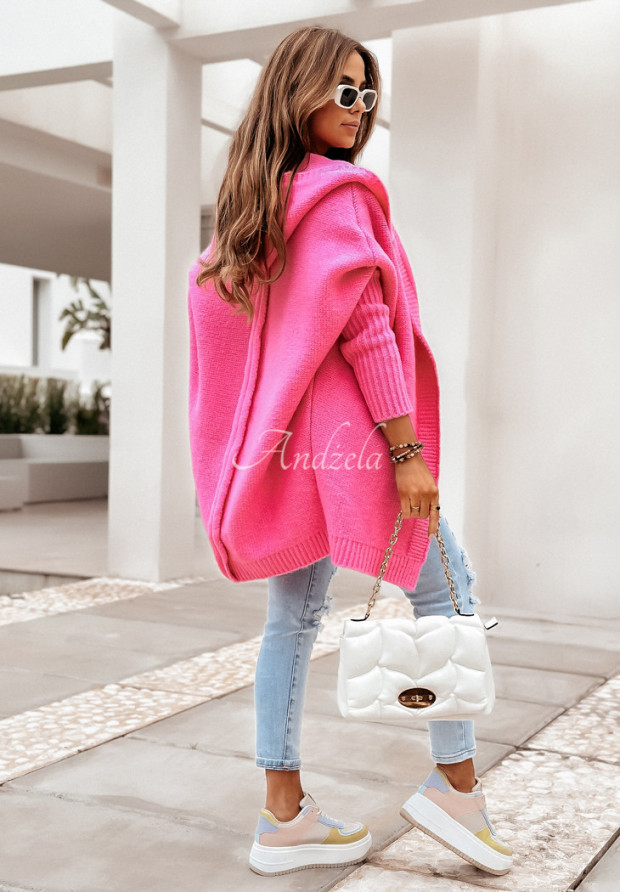 Cardigan lung oversize cu glugă, cu lână Montevista - Magazin
