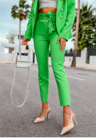 Eleganckie Pantaloni z paskiem Be Authentic verde