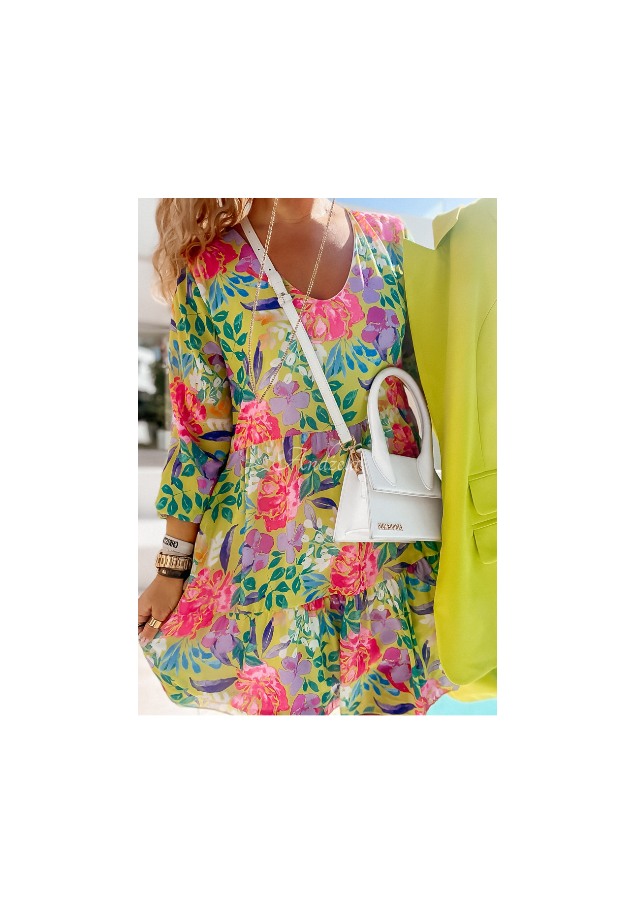 Rochie Flower Season cu imprimeu floral și volănașe