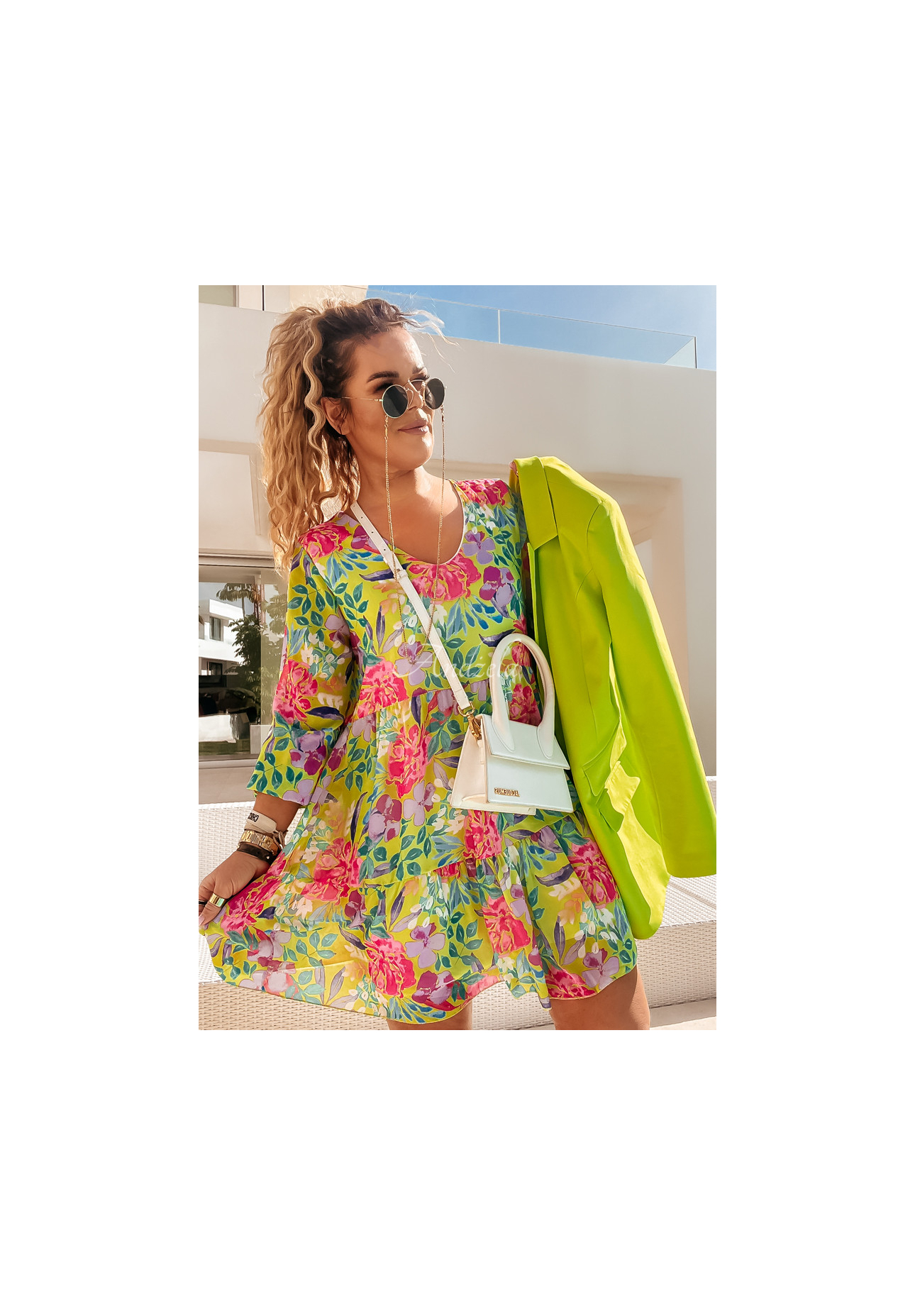 Rochie Flower Season cu imprimeu floral și volănașe