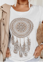 Tricou z nadrukiem Catch My Dreams camel