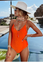 Marszczony kostium kąpielowy jednoczęściowy Vitamin Sea portocaliu