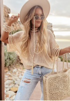 Ușor Pulover oversize Be Yourself Bej
