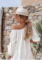 Muślinowa Rochie z falbankami Beach Party ecru