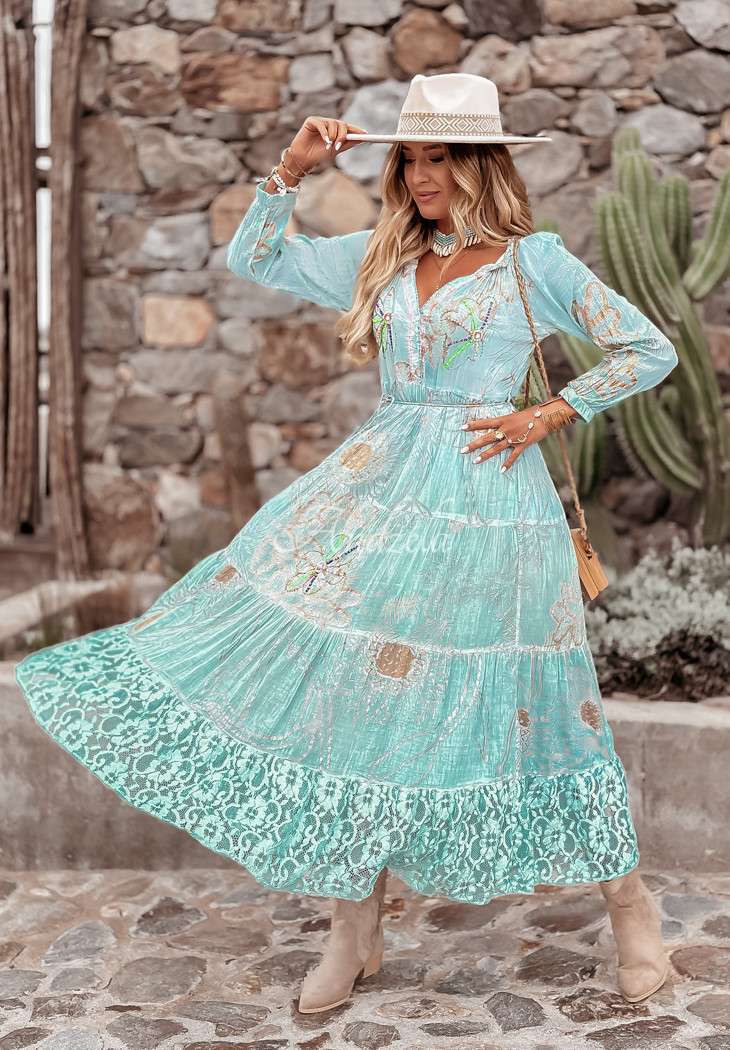 Rochie maxi cu decorațiuni Romila