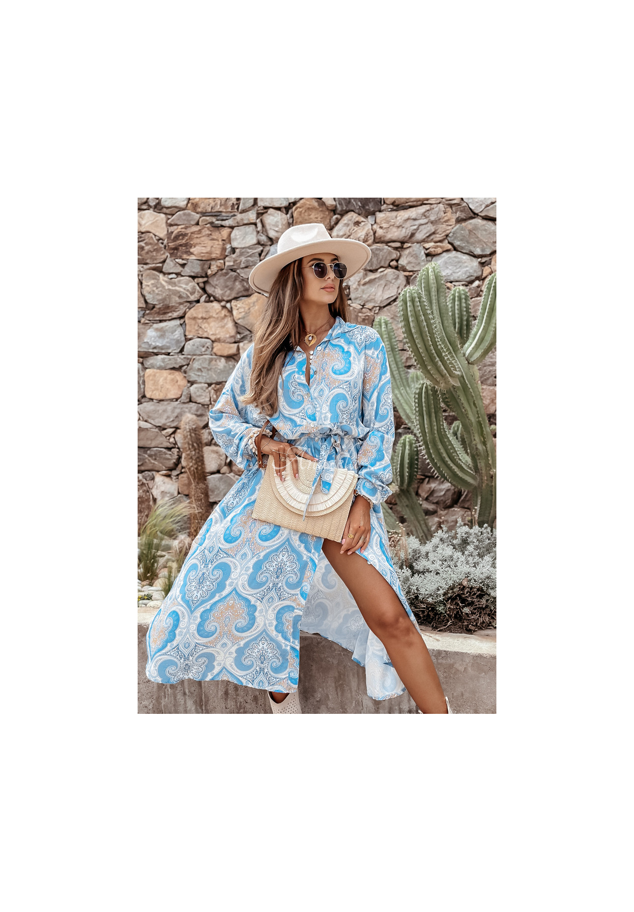 Rochie cu imprimeu și curea Arabella