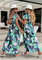 Kwiecista Rochie z paskiem Egzoticana bluemarin