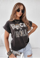 Tricou z nadrukiem Rock And Roll Gri