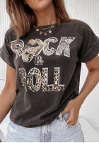 Tricou z nadrukiem Rock And Roll Gri