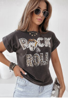 Tricou z nadrukiem Rock And Roll Gri