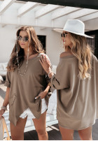 Tricou oversize Can't Replace Me mokka