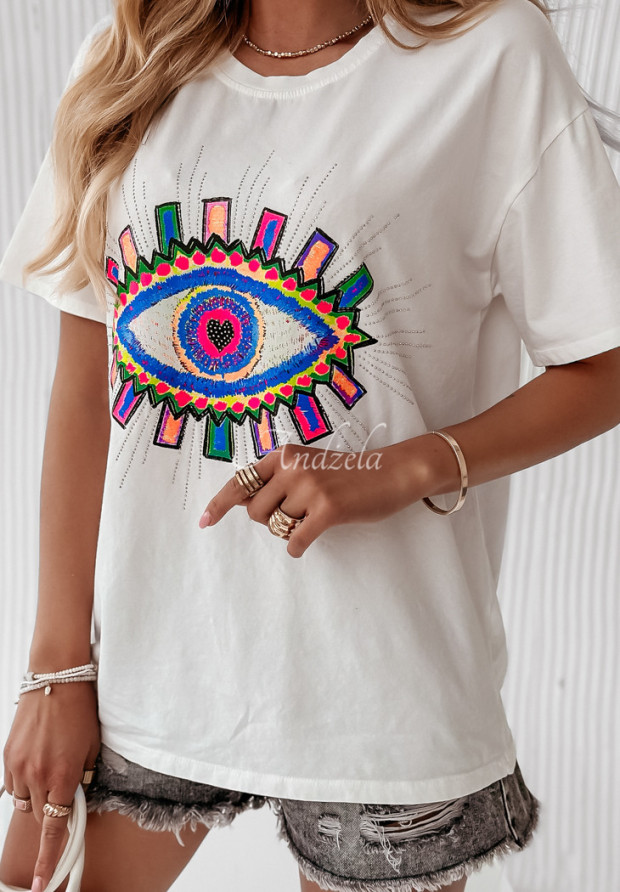 Tricou cu aplicație decorativă Colorful Eye