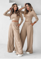 Compleu Bluză i Pantaloni wide leg Don’t Stop camel