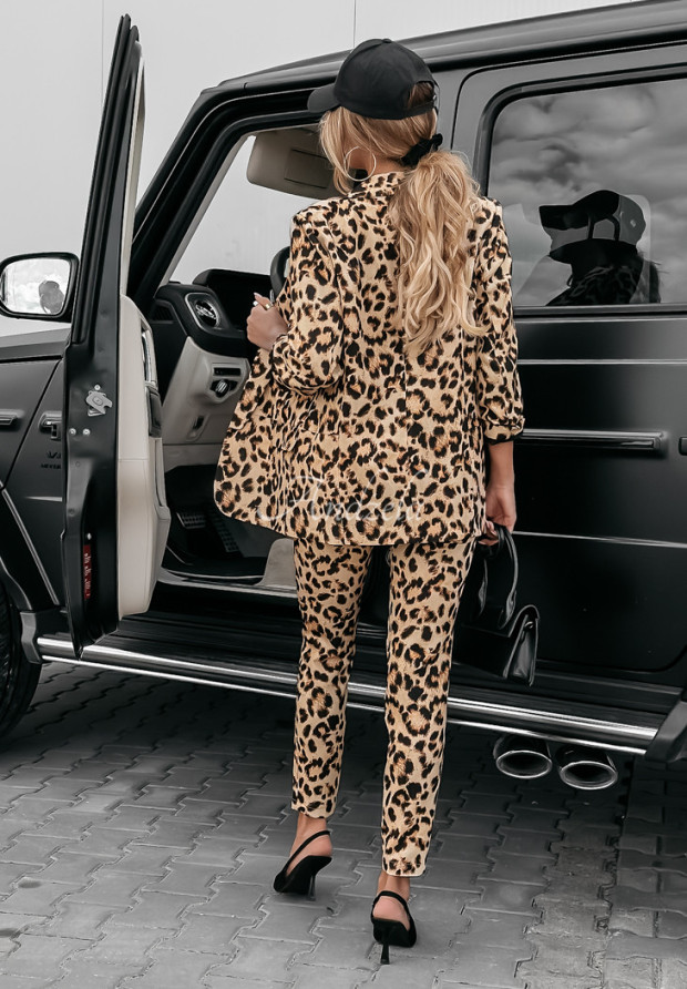 Pantaloni eleganți Premium cu imprimeu tip leopard