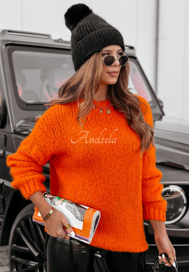 Pulover oversize Manville portocaliu