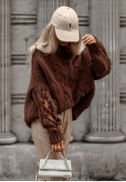 Pulover z ozdobnym splotem Cocomore Casual ciocolatiu