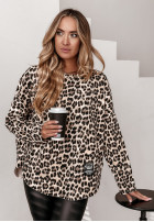 Bluză oversize Twyla cu model tip panteră