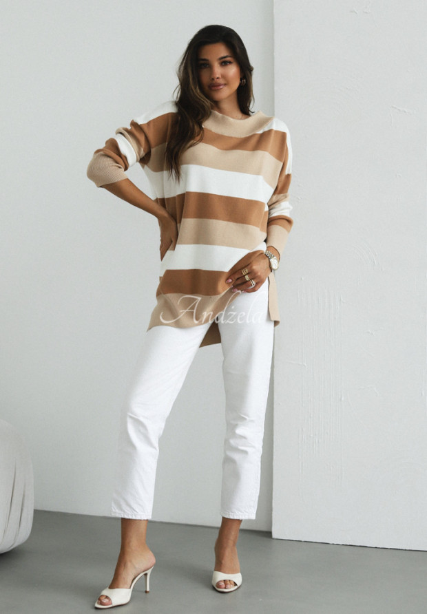 Rochie oversize tip pulover Cocomore Attimo model în dungi