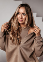 Compleu 3in1 Colanți, Top    i Hanorac Super Fit ciocolatiu