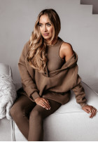 Compleu 3in1 Colanți, Top    i Hanorac Super Fit ciocolatiu