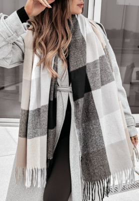 Eșarfă cu imprimeu Winterly cu franjuri