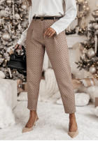 Eleganckie Pantaloni cu modele Fashion Chic camel